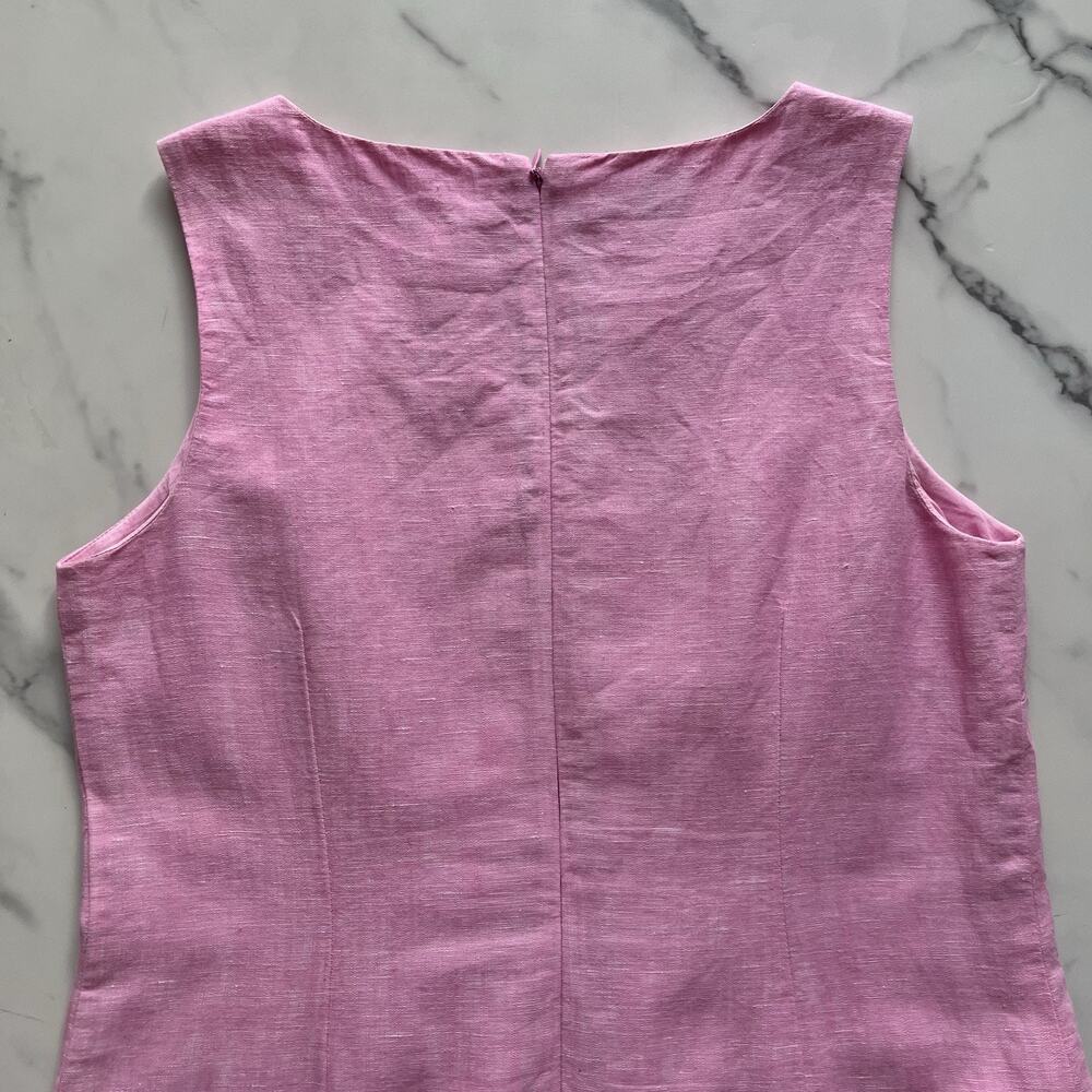 Talbots Embroidered Linen Shift Dress Eyelet Pink Size 6 Coastal Preppy Chic - Picture 7 of 9